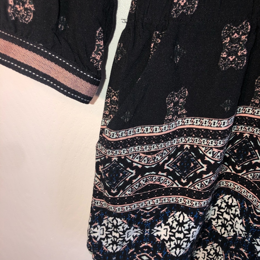 Kendall & Kylie boho black and pink long sleeve romper with side pockets - Picture 7 of 7